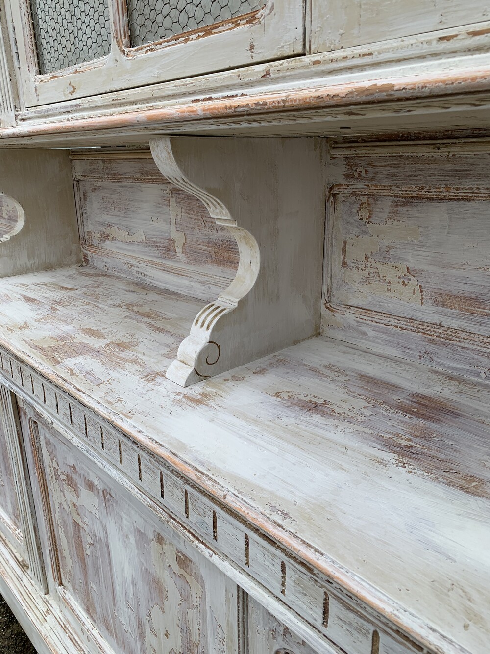 Old kitchen cabinet in original paint