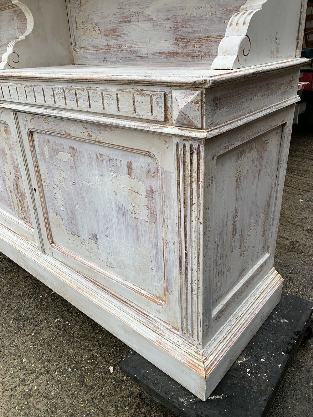 Old kitchen cabinet in original paint