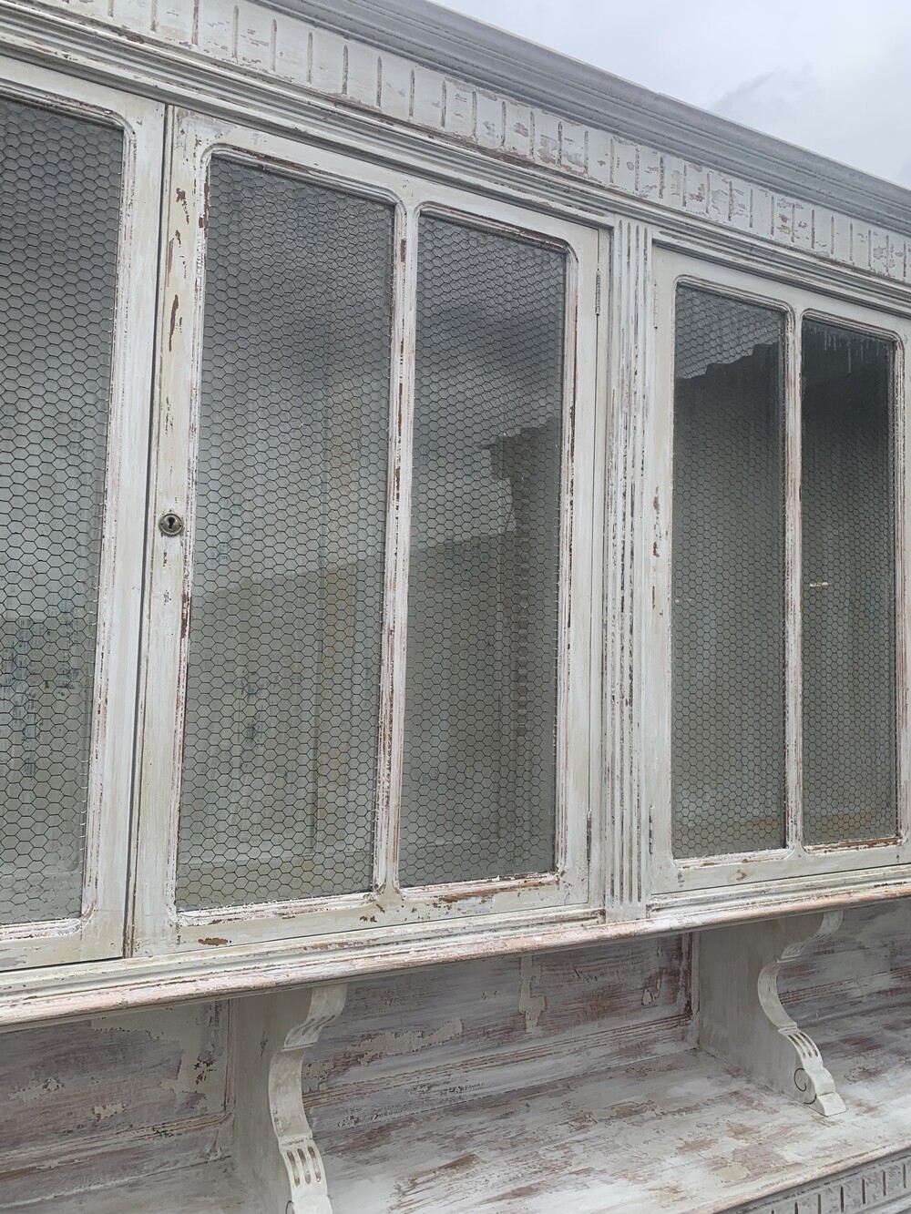 Old kitchen cabinet in original paint